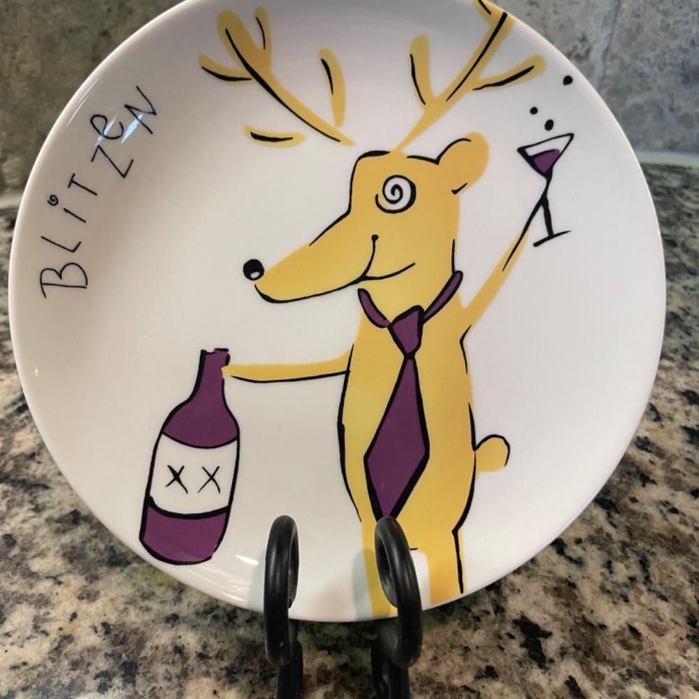 Rare Pottery Barn Reindeer Appetizer Plates - Picture 5 of 7